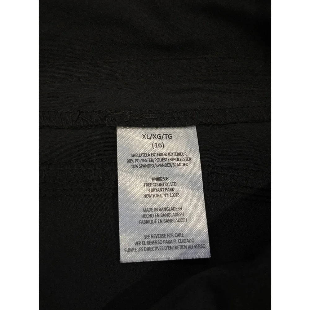 Free Country Womens Black Active Shorts Stretch Drawstring Pockets XL 16